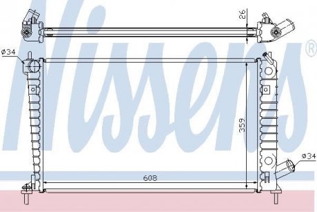 Радіатор SAAB 9-5(97-)2.0 i 16V TURBO(+)[OE 5193370] NISSENS 68004A