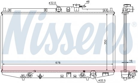 Радіатор HD ACCORD(98-)1.6 i 16V(+)[OE 19010-PDA-E01] NISSENS 68117