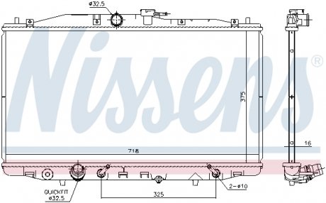 Радиатор охлаждение HONDA ACCORD VII (03-) 2.0 i 16V NISSENS 68152