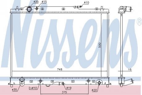 Радіатор MAZDA CX-9 (07-) 3.5 i V6 24V (+)[OE CY03-215-200 F] NISSENS 68525 (фото 1)