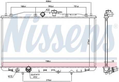 Радіатор HD ACCORD(03-)2.0 i 16V[OE 19010-RBA-E01] NISSENS 68604