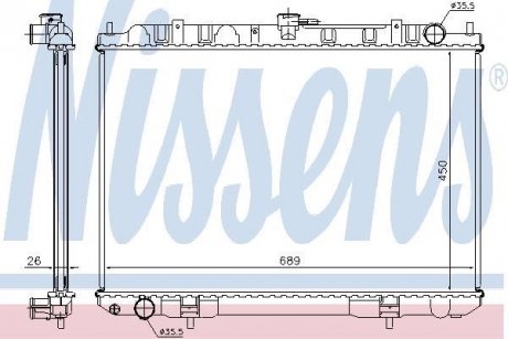 Радіатор NS X-TRAIL T30(01-)2.2 D(+)[OE 21410-8H800] NISSENS 68703A