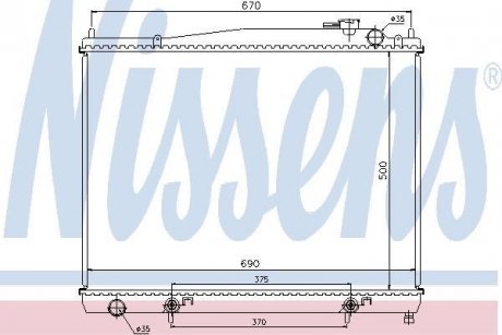 Радіатор INFIN QX 35(+)[OE 2140-OW810] NISSENS 68715