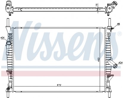 Радіатор FD TRANSIT(06-)2.2 TDCI(+)[OE 1494933] NISSENS 69240 (фото 1)