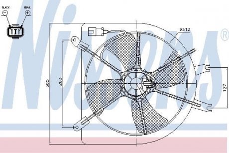 Вент-р HD CIVIC(91-)1.3 i 16V(+)[OE 19005-P08-003] NISSENS 85043 (фото 1)