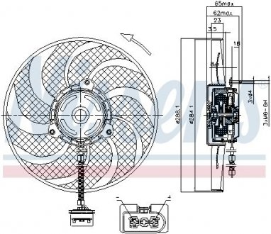 Вент-р VW POLO(01-)1.2 i(+)[OE 6Q0.959.455 J] NISSENS 85541