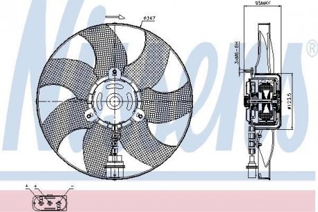 Вент-р VW LUPO(98-)1.2 TDi(+)[OE 6X0.959.455 C] NISSENS 85543