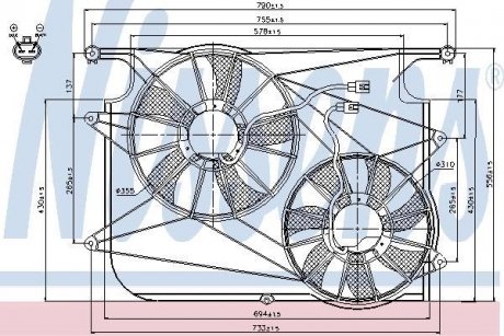 Вент-р OP ANTARA(06-)2.0 CDTi(+)[OE 96829535] NISSENS 85610