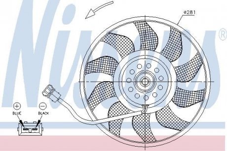 Вент-р VW TRANSPORTER T4(90-)1.9 D(+)[OE 701.959.455 AE] NISSENS 85618 (фото 1)