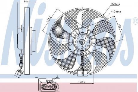 Вент-р VW GOLF IV(97-)1.4 i 16V(+)[OE 1J0959455P] NISSENS 85715