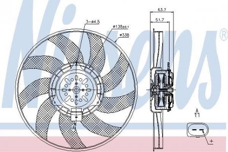 Вент-р AI A 4/S 4(07-)1.8 TFSI(+)[OE 8K0959455F] NISSENS 85727