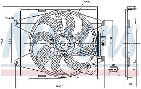 Вентилятор FORD KA (CCU) (08-) 1.3 TDCi NISSENS 85744 (фото 1)