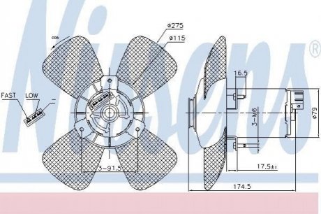 Вентилятор VOLKSWAGEN PASSAT B3 (3A, 35I) (88-) 2.0 i 16V NISSENS 85801