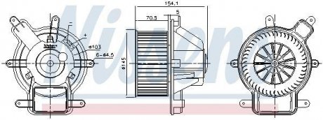 Вентилятор PEUGEOT 5008 (09-) 1.2 THP NISSENS 87464