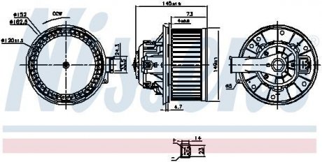 Вентилятор FORD FIESTA VI (CCN) (12-) 1.5 TDCi NISSENS 87494