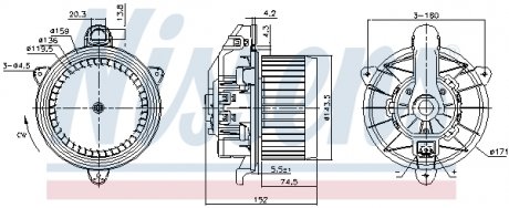 Вентилятор FORD B-MAX (CB2) (12-) 1.0 EcoBoost NISSENS 87495