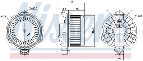 Вентилятор FIAT SEDICI (06-) 1.6 i 16V NISSENS 87723