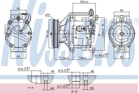 Компресор TOYOTA YARIS / ECHO I (#P10) (99-) 1.0 i 16V NISSENS 890047