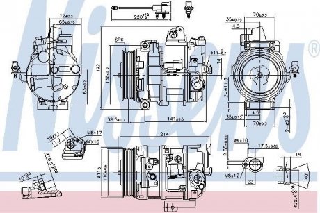 Компресор JAGUAR XJ (X350, X358) (03-) 2.7 D NISSENS 890117 (фото 1)