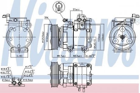 Компресор HYUNDAI H1 (TQ) (07-) 2.5 CRDi NISSENS 890129