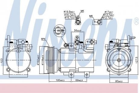 Компресор HY TUCSON(04-)2.0 CRDi(+)[OE 977012E200] NISSENS 890130