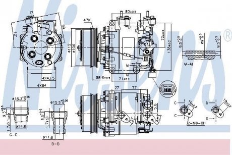 Компресор HONDA CR-Z (ZF1) (10-) 1.5 HYBRID NISSENS 890155