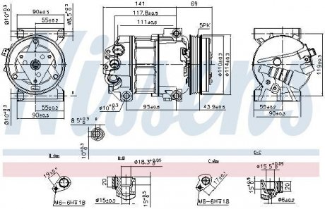 Компресор FIAT 500 L (12-) 1.4 i NISSENS 890211