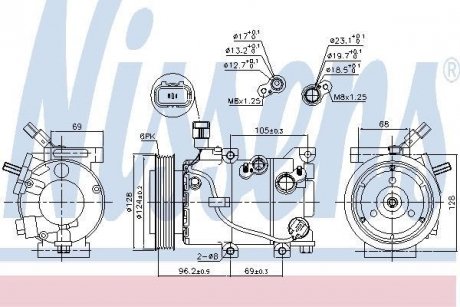 Компресор HYUNDAI ELANTRA (MD/UD) (10-) 1.6 i 16V NISSENS 890235