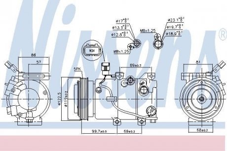 Компресор HYUNDAI ELANTRA (MD/UD) (10-) 1.6 CRDi NISSENS 890241