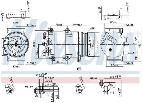 Компресор FORD FIESTA VI (CCN) (12-) 1.5 TDCi NISSENS 890321