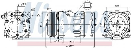 Компресор PT 307(00-)1.4 HDi(+)[OE 6453JN] NISSENS 89032