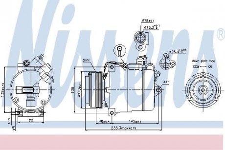 Компресор B10(E39)3.2 i(+)[OE 6452.8.362.414] NISSENS 89034