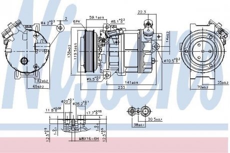 Компресор CADILLAC BLS (04-) 2.8 i TURBO NISSENS 890354