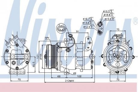 Компресор OP ASTRA G(98-)1.2 i 16V(+)[OE 1854 092] NISSENS 89037