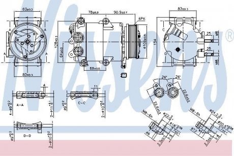 Компресор FORD FIESTA VI (CB1) (08-) 1.6 TDCi NISSENS 890392