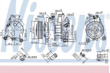 Компресор BMW 1 F20-F21 (11-) 120 d NISSENS 890397