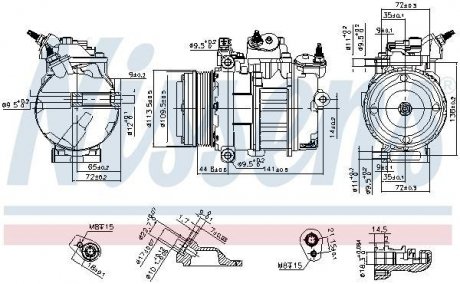 Компрессор кондиционера FORD C-MAX/ FOCUS/ MONDEO NISSENS 890419