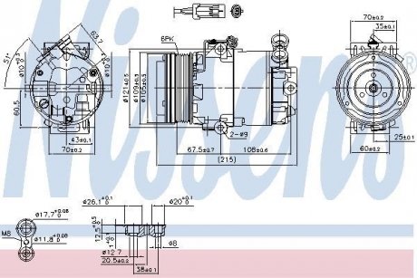 Компресор OP ASTRA G(98-)1.7 TD(+)[OE 6854028] NISSENS 89042