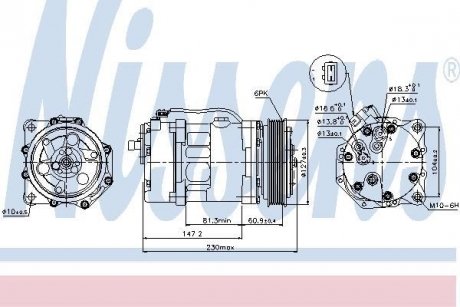 Компресор VW LT(96-)2.5 SDI(+)[OE 7D0.820.805 C] NISSENS 89044