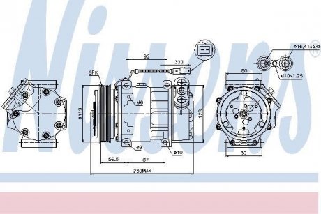 Компресор PT 206(98-)2.0 i 16V(+)[OE 6453CL] NISSENS 89047