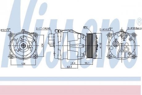 Компресор VW GOLF III(91-)1.6 i(+)[OE 1H0.820.803 J] NISSENS 89048 (фото 1)