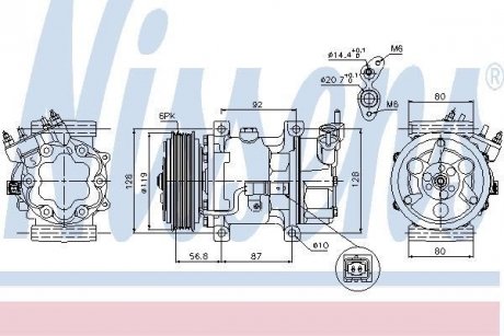 Компресор PT 206(98-)1.4 HDi(+)[OE 6453JL] NISSENS 89053