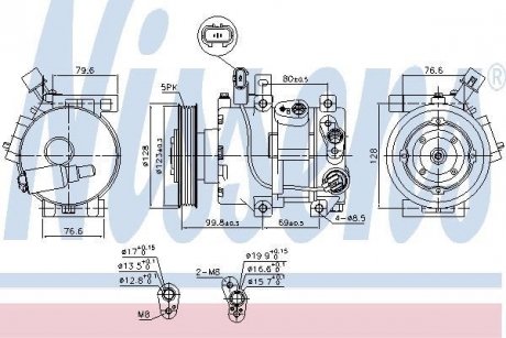 Компресор HYUNDAI i40 (VF) (11-) 1.7 CRDI NISSENS 890562