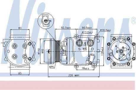 Компресор FD FIESTA V(01-)1.25 EFi(+)[OE XS4H19D629AA] NISSENS 89071