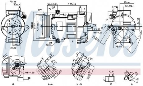 Компресор кондиціонера FORD B-MAX (2012) 1.0 ECOBOOST NISSENS 890758 (фото 1)