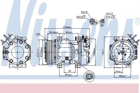 Компресор PT 306(97-)1.8 D(+)[OE 6453.NK] NISSENS 89076