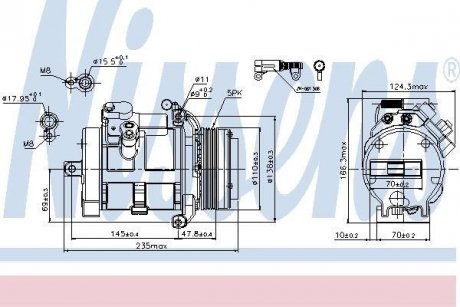 Компресор BMW X5 E53(00-)X5 3.0d(+)[OE 64528377067] NISSENS 89077