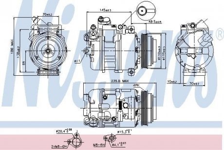 Компресор B3(E46)3.3 i(+)[OE 64526916232] NISSENS 89080