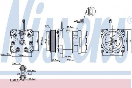 Компресор VW LT(96-)2.5 SDI(+)[OE 2D0820805B] NISSENS 89083