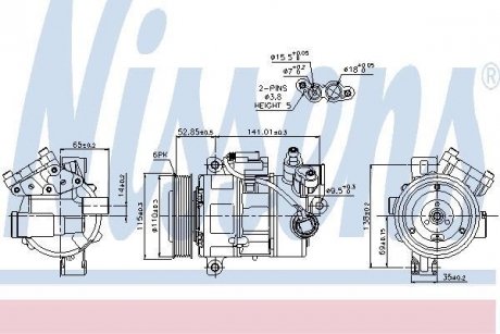 Компресор BMW 1 E81-E82-E87-E88(04-)116 i(+)[OE 64529182793] NISSENS 89086 (фото 1)